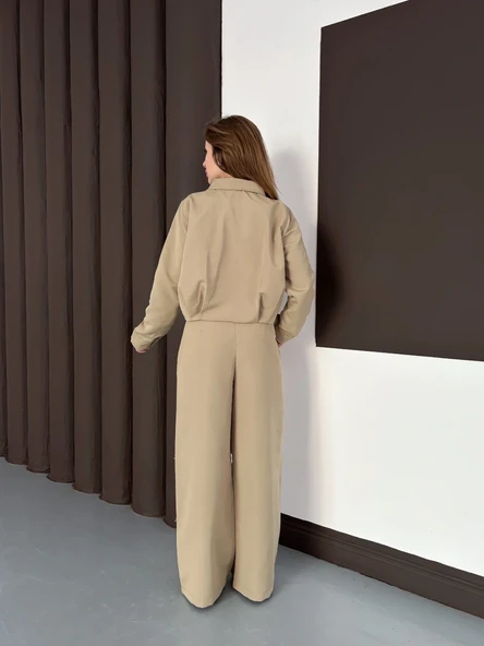 Trenç takım alt üst haki ons - Resim 9