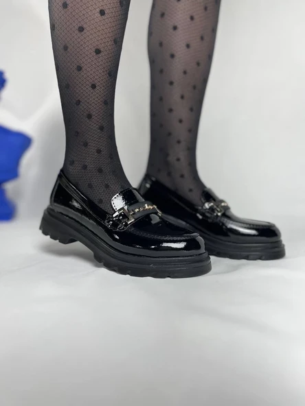 KB-ZN103 Kömür Rugan Günlük Kadın Babet - Resim 7