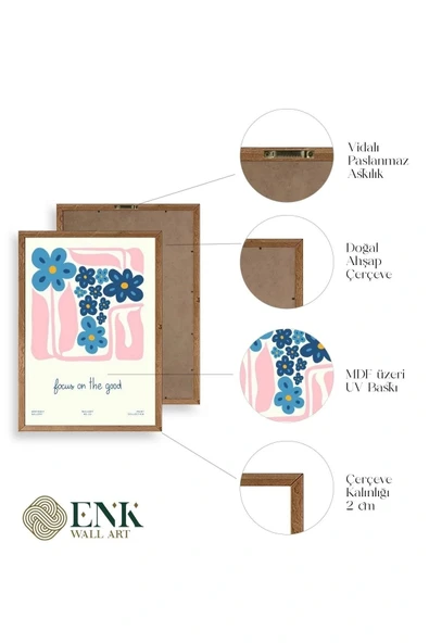 Çiçekler Ahşap Çerçeveli Tablo 23 x 30 - Resim 4