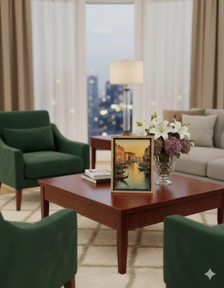 Efemark Premium Serisi 15 * 20 CM Ahşap Resim Çerçevesi Kahverengi - Resim 2