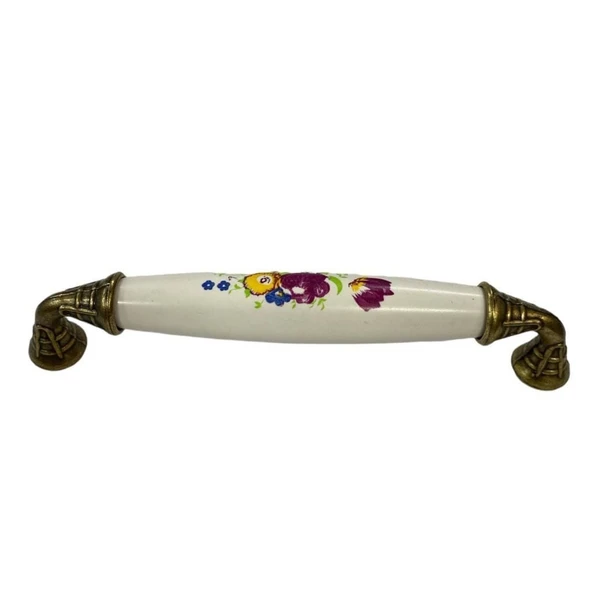 Klasik Silindir Kulp Antik Sarı 128 mm - Resim 3