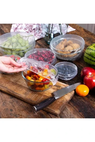 TeknoKesgin BUFFER 100 Adet Tazeliği Koruyan Tencere ve Tabak Bonesi Çok Amaçlı Kullan At Tabak Bonesi - Resim 2