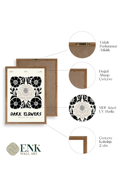 Çiçek Ahşap Çerçeveli Tablo 50 x 70 - Resim 4