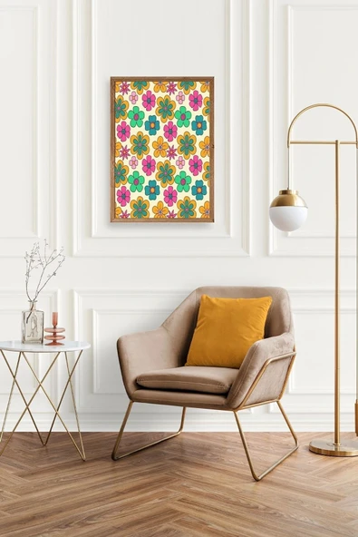 Çiçekler Ahşap Çerçeveli Tablo 50 x 70 - Resim 3