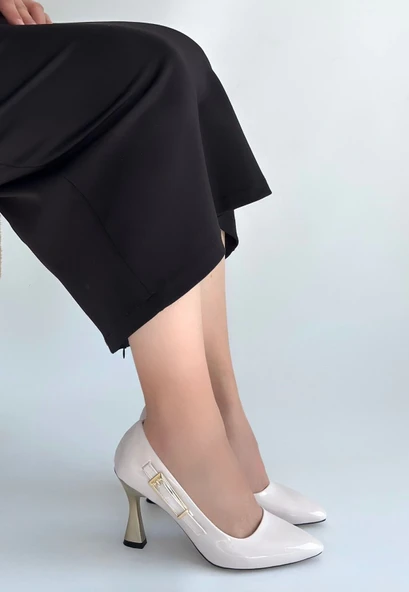 Motya Bej Rugan Topuklu Ayakkabı - Resim 7