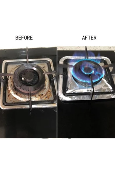 KairTech Kare Ocak Üstü Yağ Koruyucu Alüminyum Levha - 10 Adet, Kolay Temizlik ve Uzun Ömürlü ürün görseli 1