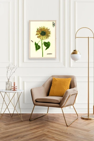 Ayçiçeği Ahşap Çerçeveli Tablo 30 x 42 - Resim 3