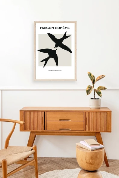 Kuşlar Ahşap Çerçeveli Tablo 50 x 70 - Resim 2