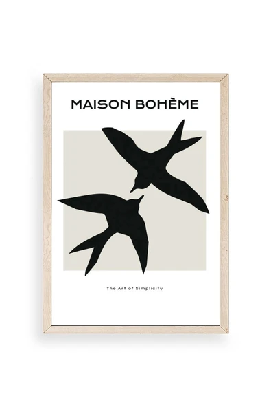 Kuşlar Ahşap Çerçeveli Tablo 23 x 30 ürün görseli 1