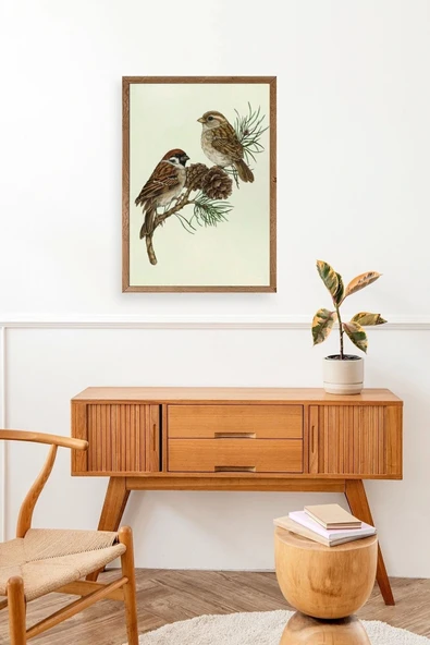 Kuş Ahşap Çerçeveli Tablo 50 x 70 - Resim 3