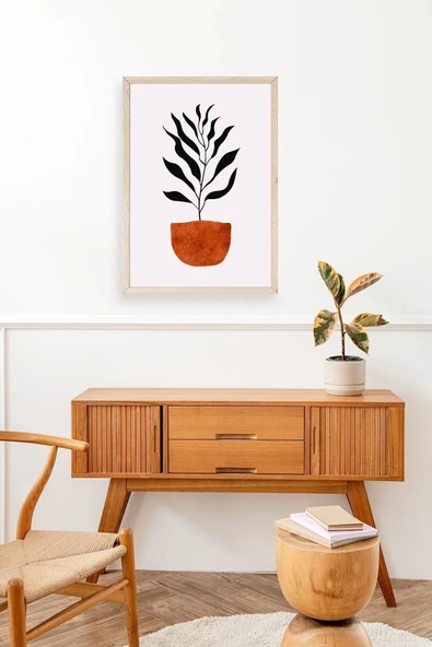 Saksı Ahşap Çerçeveli Tablo 30 x 42 - Resim 3