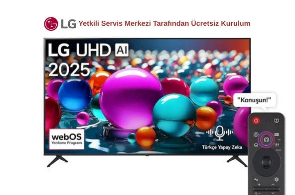 LG 65UA84006LA 65 inç UHD AI 4K Smart TV AI Sihirli Kumanda HDR10 webOS25 2025 ürün görseli 1