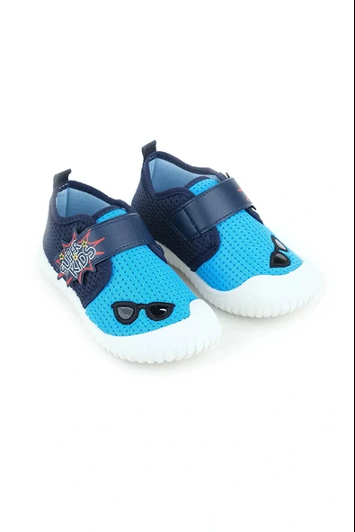 Gezer Yazlık Keten Erkek Çocuk Ayarlanabilir Ayakkabı Lacivert - Resim 2