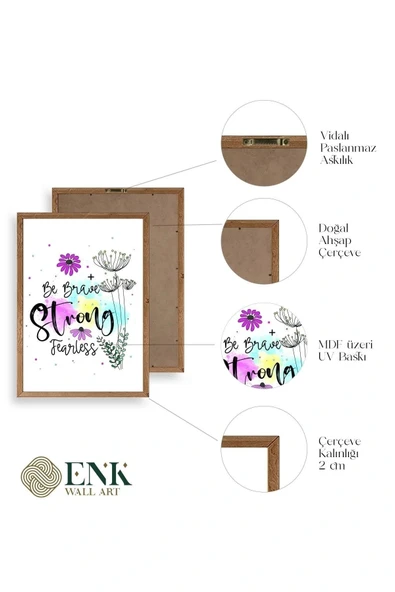 Motto Ahşap Çerçeveli Tablo 30 x 42 - Resim 4