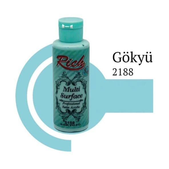 Rich Multi Surface 2188 Gökyüzü Akrilik Boya 120 cc - Resim 3