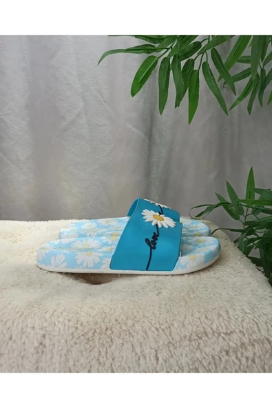 Gezer Papatya Detaylı Kaymaz Taban Kadın Terliği 13329 - Resim 3