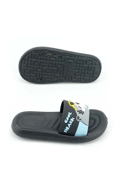 Gezer Erkek Çocuk Terlik Köpek Balık Siyah 15537 - Resim 2