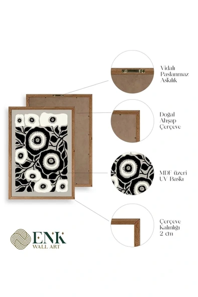 Çiçek Ahşap Çerçeveli Tablo 30 x 42 - Resim 4