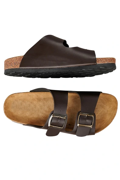 Gezer Erkek Terlik Yazlık İkili Toka Kahverengi ürün görseli 1