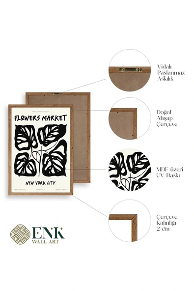 Yaprak Ahşap Çerçeveli Tablo 50 x 70 - Resim 4