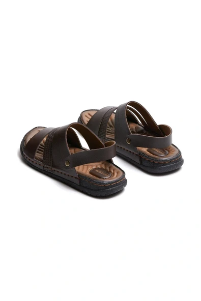 Gezer Anatomik Erkek Sandalet Terlik 11651 Kahverengi - Resim 3