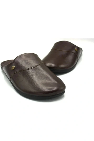 Gezer Erkek Halı Terlik, Kışlık Misafir Ev Terliği, Erkek Çeyiz Bohça Damat Terliği Kahve ürün görseli 1