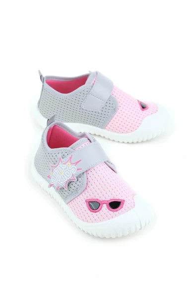 Gezer Yazlık Keten Erkek Çocuk Ayarlanabilir Ayakkabı Gri - Resim 2