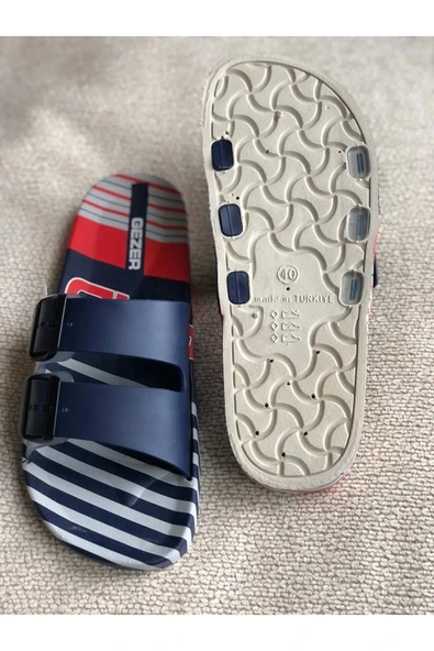 Gezer Erkek Ev Balkon Banyo Havuz Plaj Rahat Taban Terlik Lacivert - Resim 3