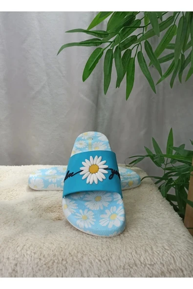 Gezer Papatya Detaylı Kaymaz Taban Kadın Terliği 13329 - Resim 2