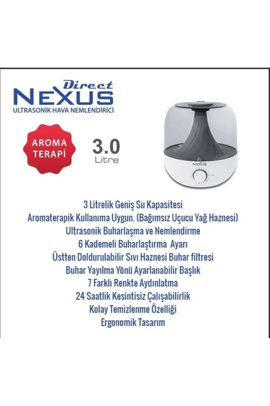 Direct Nexus Ultrasonik Hava Nemlendirici - MODEL: Direct-1 - Resim 5