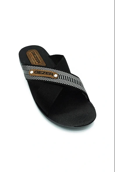Gezer Erkek Halatlı Siyah Terlik Sokak Yazlık Siyah - Resim 2