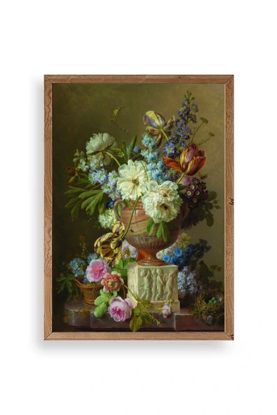 Çiçekler Ahşap Çerçeveli Tablo 23 x 30 ürün görseli 1