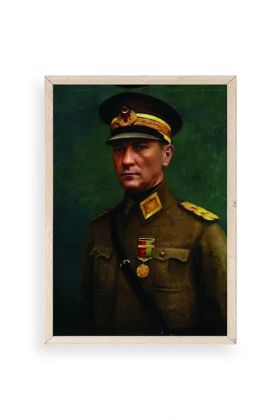 Atatürk Ahşap Çerçeveli Tablo 30 x 42 ürün görseli 1
