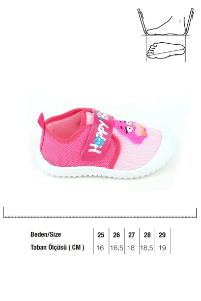 Gezer Yazlık Kız Çocuk Keten Happy Bird Cırt Cırtlı Ayarlanabilir Ayakkabı Fuşya - Resim 5