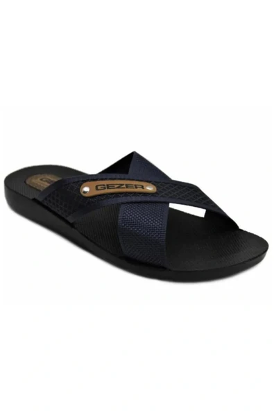 Gezer Erkek Halatlı Siyah Terlik Sokak Yazlık Lacivert ürün görseli 1