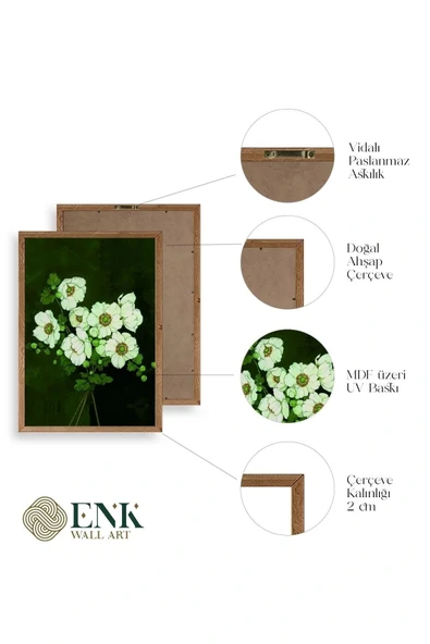 Çiçekler Ahşap Çerçeveli Tablo 23 x 30 - Resim 4
