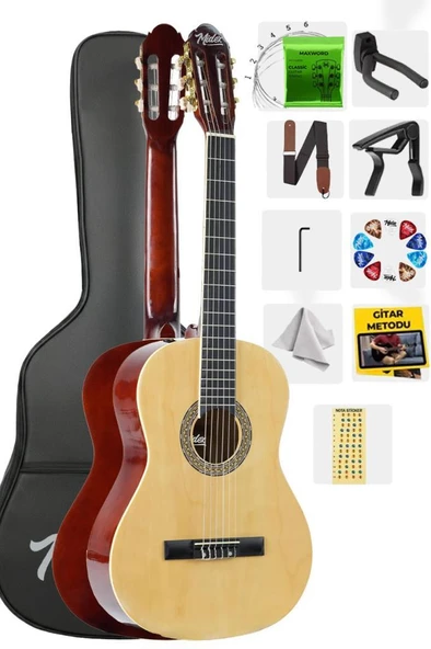 Midex MGX-200NT Kaliteli Klasik Gitar 4/4 Yetişkin Boy Full Set ürün görseli 1