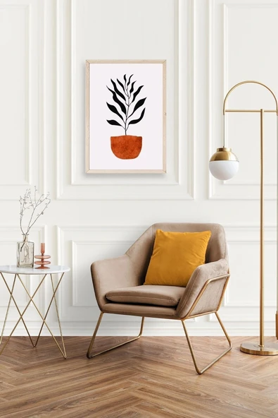 Saksı Ahşap Çerçeveli Tablo 50 x 70 - Resim 2