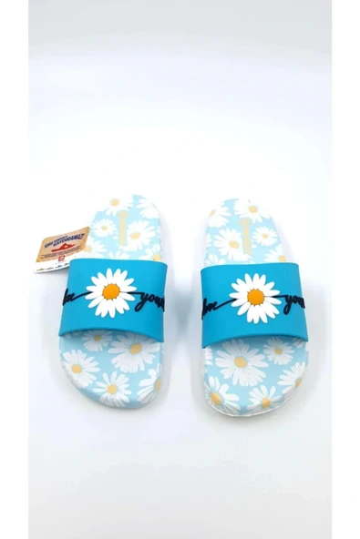 Gezer Papatya Detaylı Kaymaz Taban Kadın Terliği 13329 - Resim 6