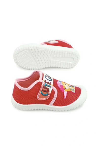 Gezer Cute Girl Yazlık Keten Kız Çocuk Ayakkabı Kırmızı ürün görseli 1