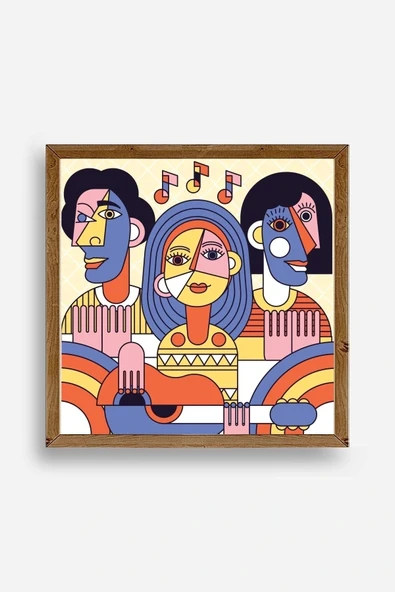 Modern Ahşap Çerçeveli Tablo 42 x 42 ürün görseli 1