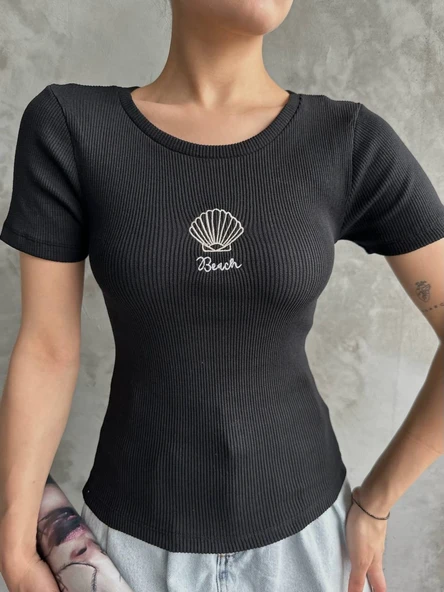 Bac nakışlı bluz - Resim 2