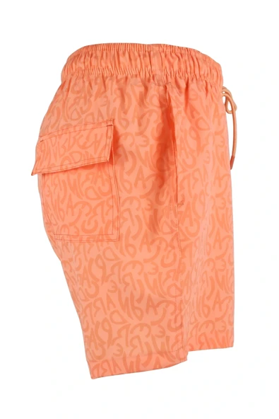 Erkek Deniz Şortu Cepli Polyester Su Yitici Özellik Tahriş Etmeyen Astar Neon Turuncu K-149 ürün görseli 1