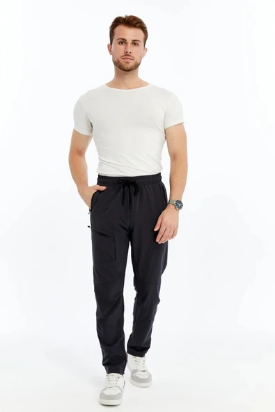 Erkek Eşofman Altı Fermuarlı Cep Paraşüt Kumaş Antrasit - Resim 5