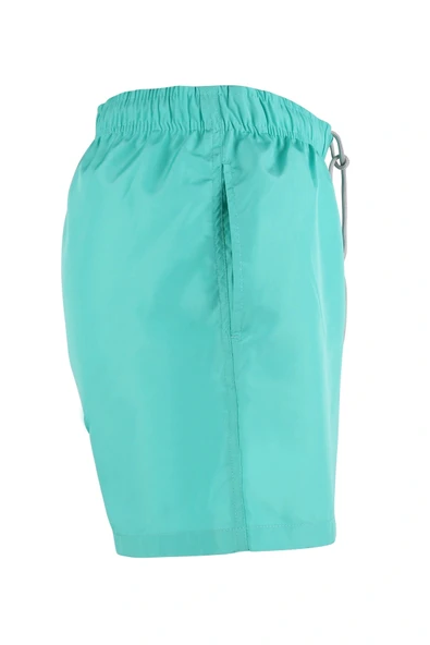 Erkek Deniz Şortu 2 Cepli Pamuklu Polyester Su Yitici Tahriş Etmeyen Astar Su Yeşili K236 - Resim 2