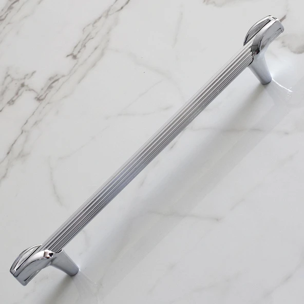 Mobilya Mutfak Dolabı Kulpları Çekmece Dolap Kapak Kulbu Kulpu Krom Renk 128 mm Metal Kulp - Resim 2