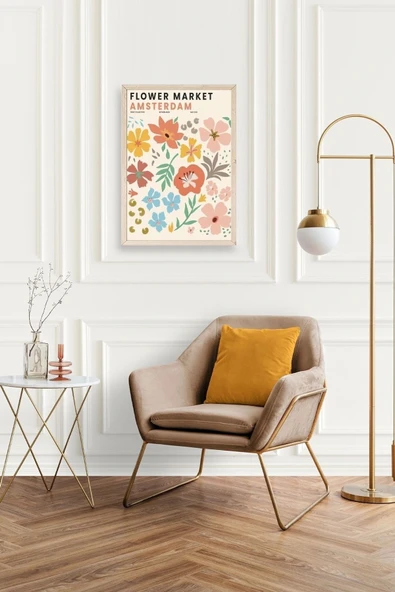 Çiçek Pazarı Ahşap Çerçeveli Tablo 23 x 30 - Resim 2