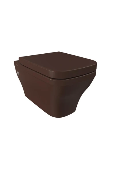 Firenze Rimless Asma Klozet Mat Kahverengi Kapak Dahil 1304-025-0128 ürün görseli 1
