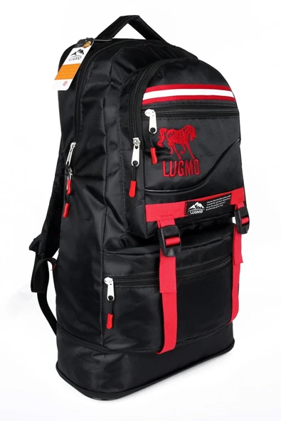 Deprem Çantası Körüklü Reflektörlü 65 Litre Siyah Kırmızı ürün görseli 1