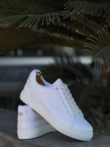 KB-BX1 Beyaz Cilt Yüksek Beyaz Taban Günlük Erkek Ayakkabı ürün görseli 1